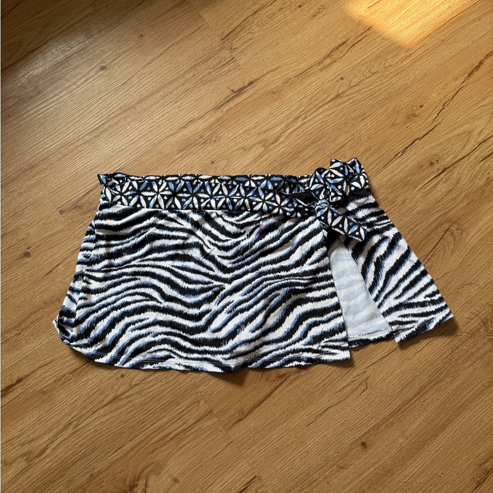 Tommy Bahama Black and Blue Patterned Bikini Skirt
